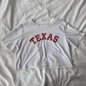 Romwe Texas Cropped Tee ~ White M